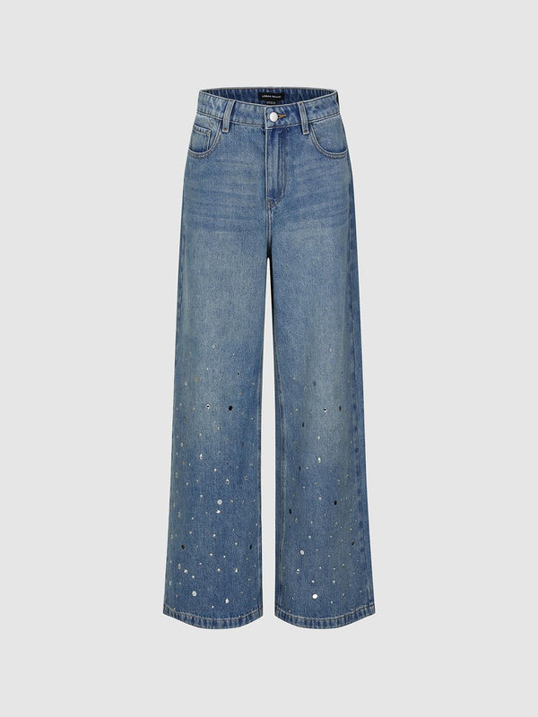 Rhinestone Denim Jeans