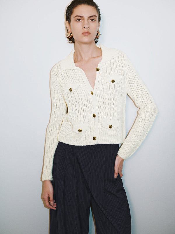 Knitted Lapel Cardigans