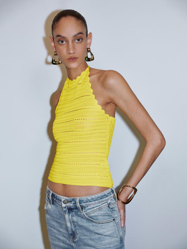 Halter Neck Knitted T-Shirts