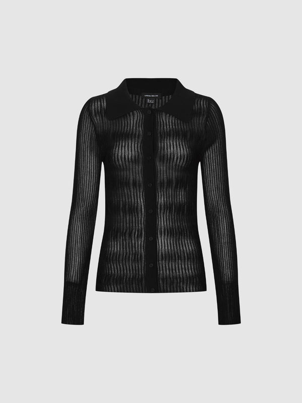 Collared Slim Fit Knitted Cardigans