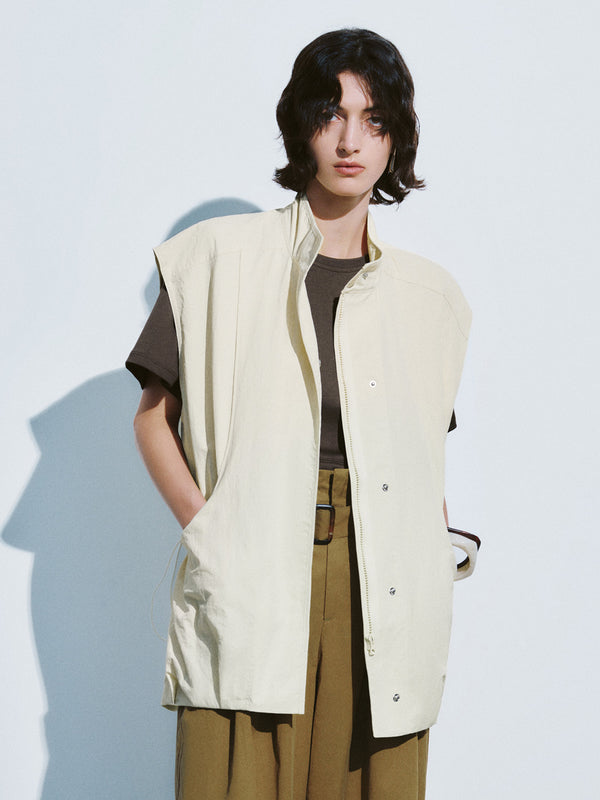 Stand Collar Oversized Waistcoat