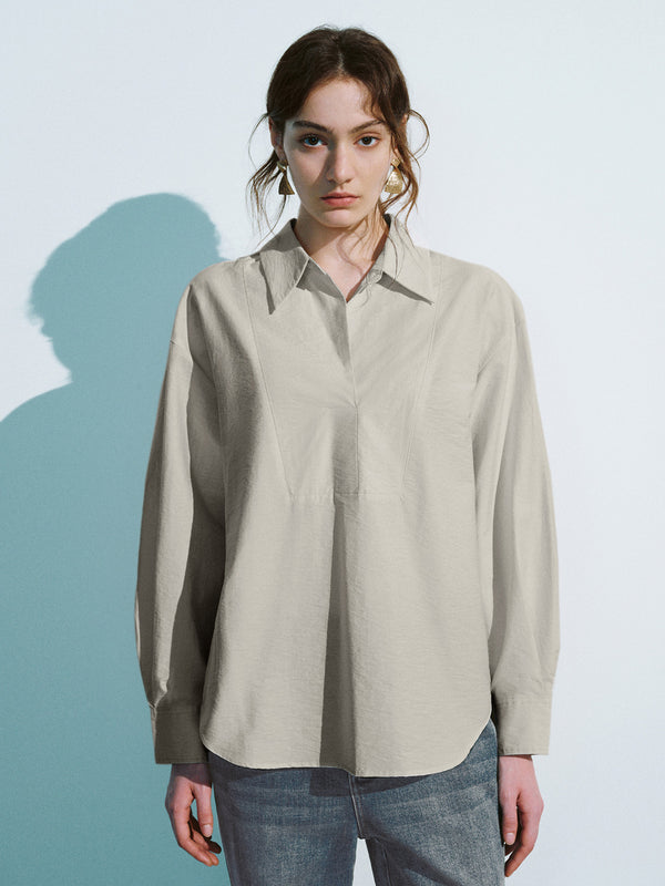 Loose Lapel Overhead Shirt