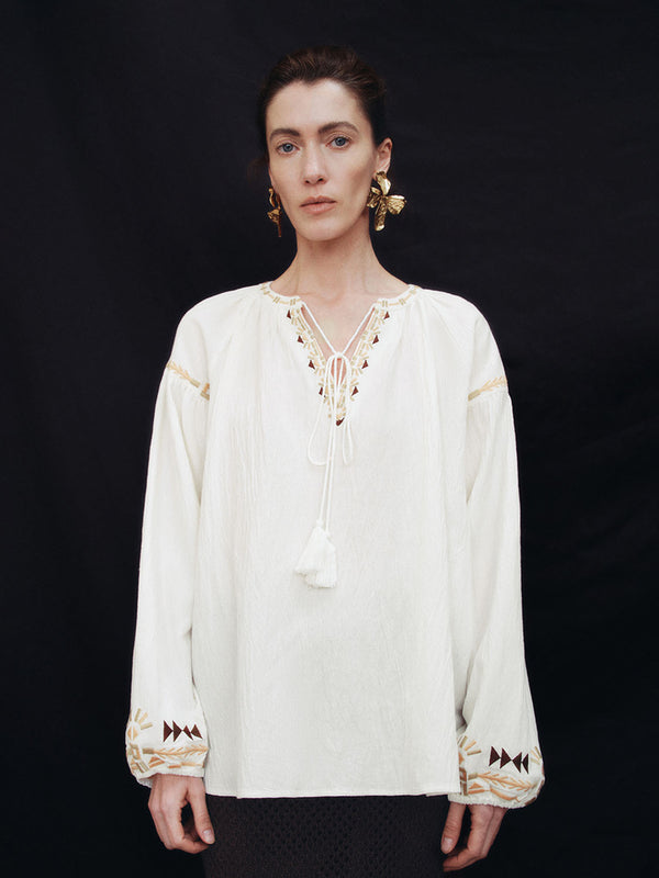 Lace Up Front Overhead Shirt