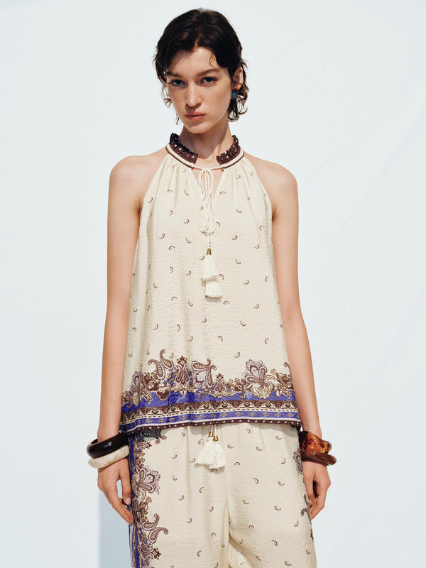 Sleeveless Floral Overhead Shirts