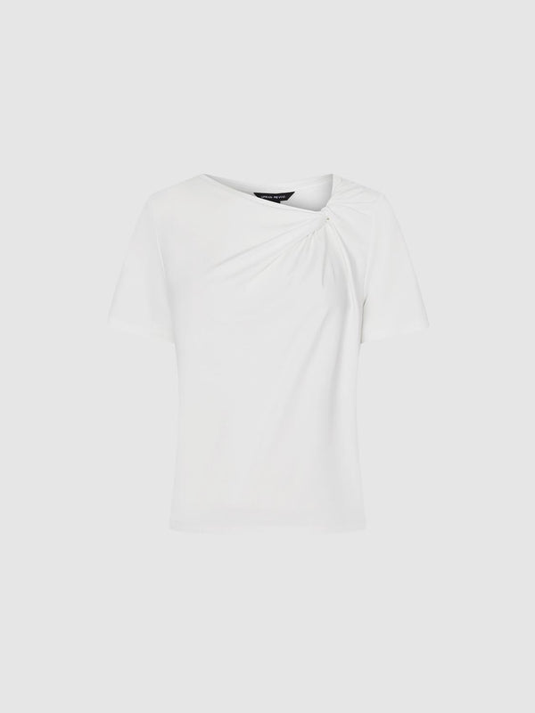 Knot Detail Asymmetric T-Shirts