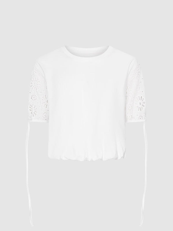 Guipure Lace Detail T-Shirts