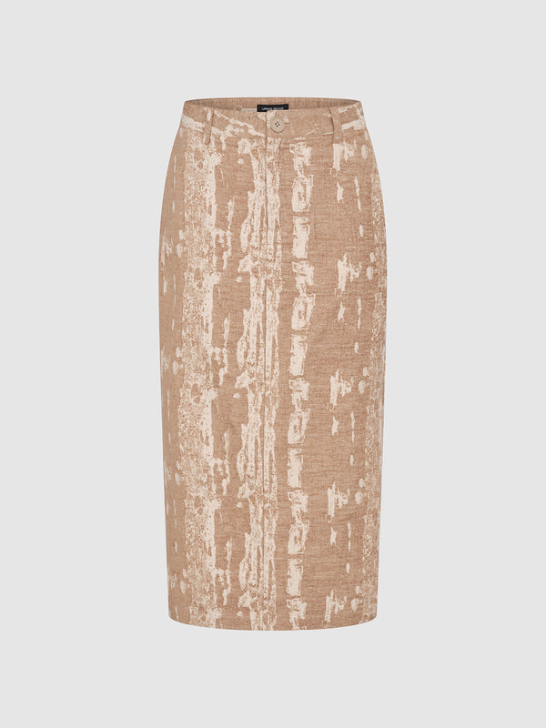 Printed Midi Straight Skirt