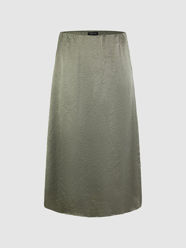 Wrinkled Textured A-Line Skirts