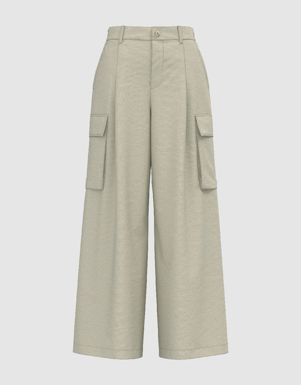 Multi Pocket Wide-Leg Pants