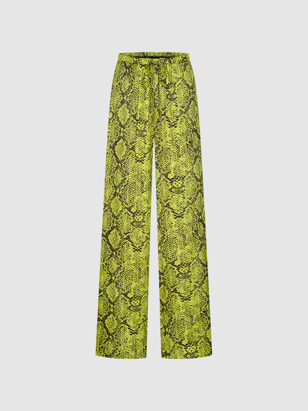 Snake Skin Pattern Wide-Leg Pants