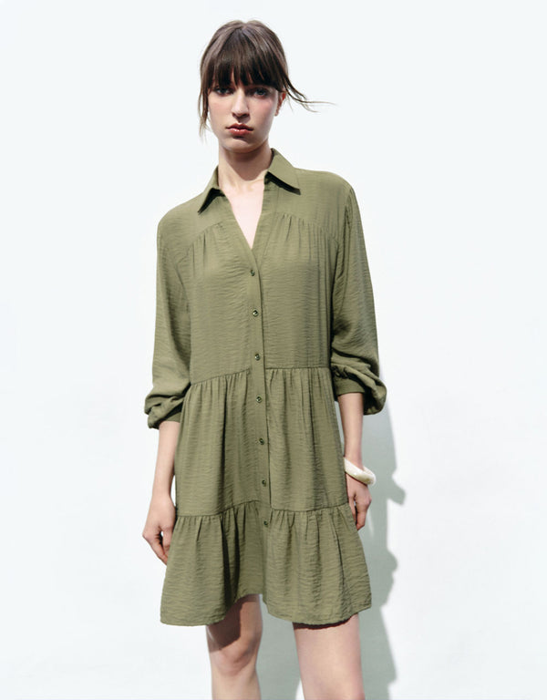 Button Up Straight Shirt Dress