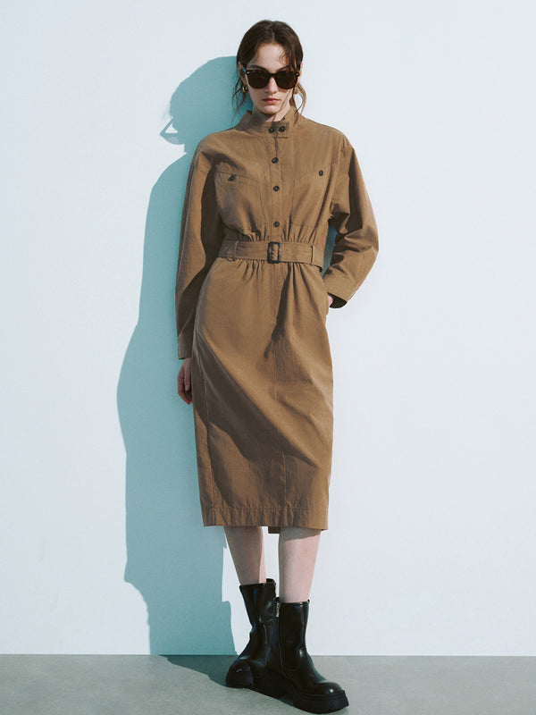 Loose Straight Dress With Belt