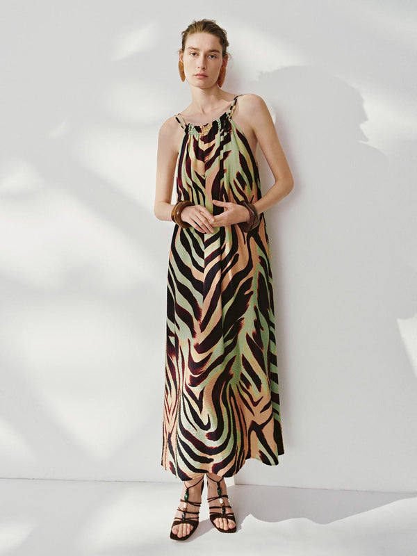 Sleeveless Halter Neck Maxi Dresses