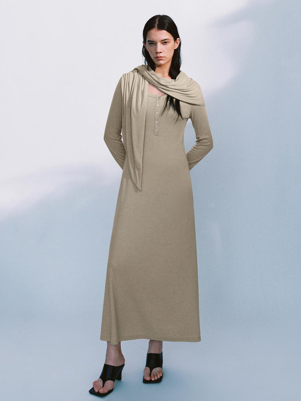 A-Line Shawl Maxi Dresses