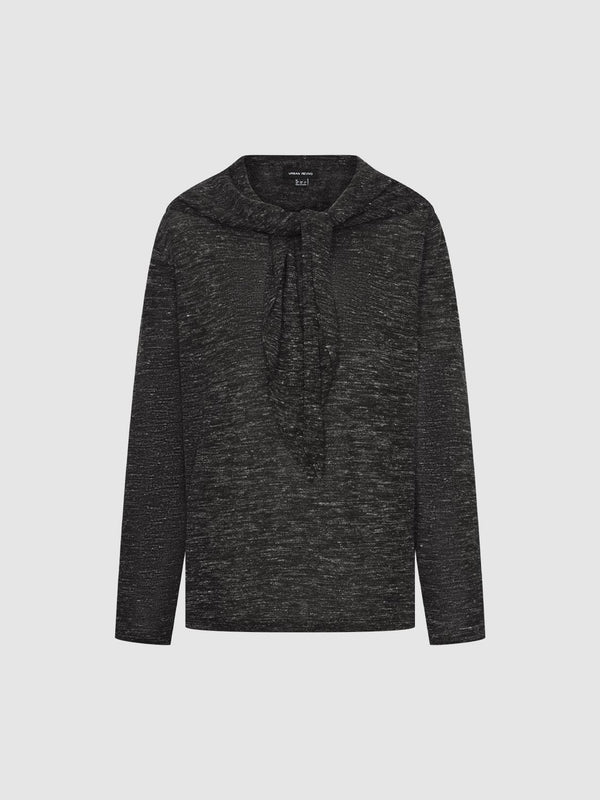 Scarf Decor Knitted T-Shirts