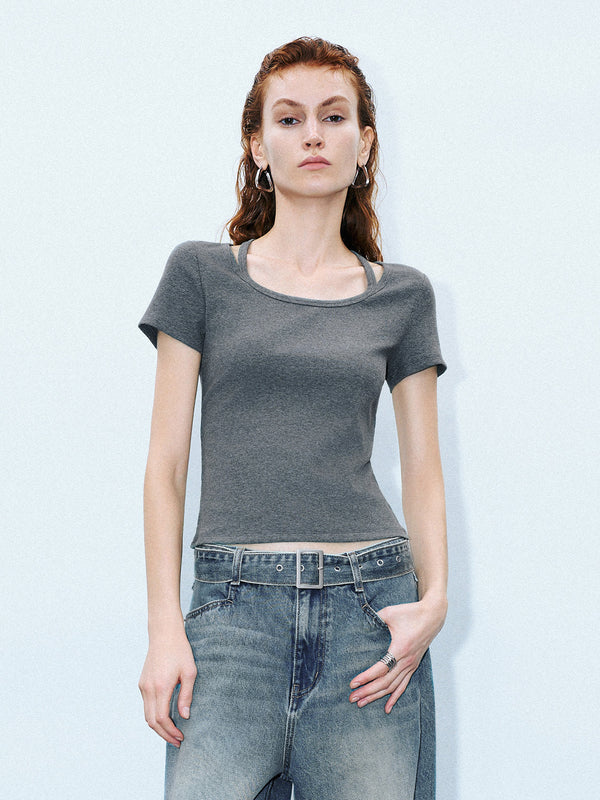 Halter Neck Skinny T-Shirt