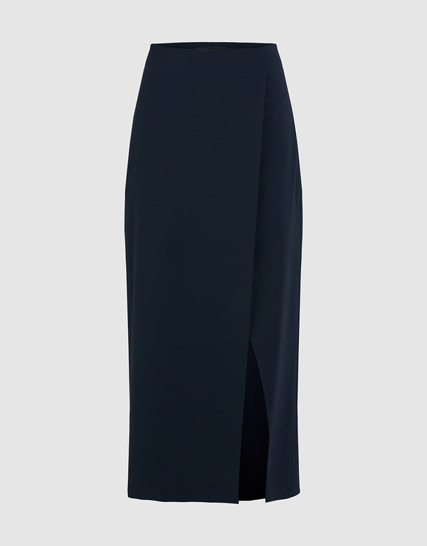 Split Hem Straight Midi Skirt