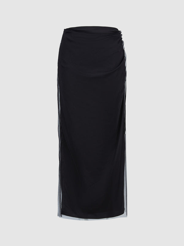 Ruched Straight Skirt