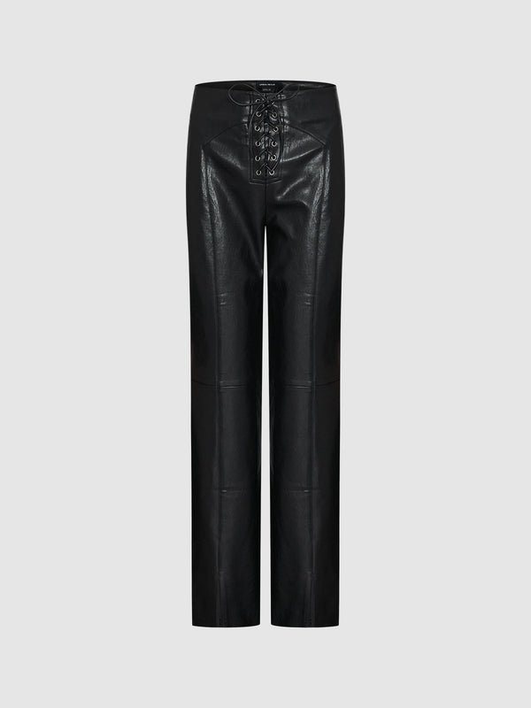 Vegan Leather Straight Pants