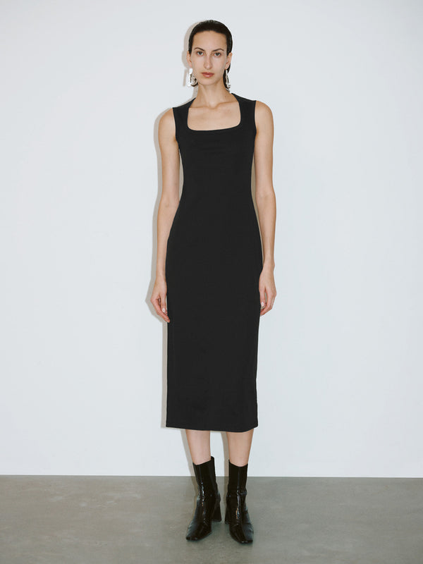 Keyhole Neck Sleeveless Skinny Dress