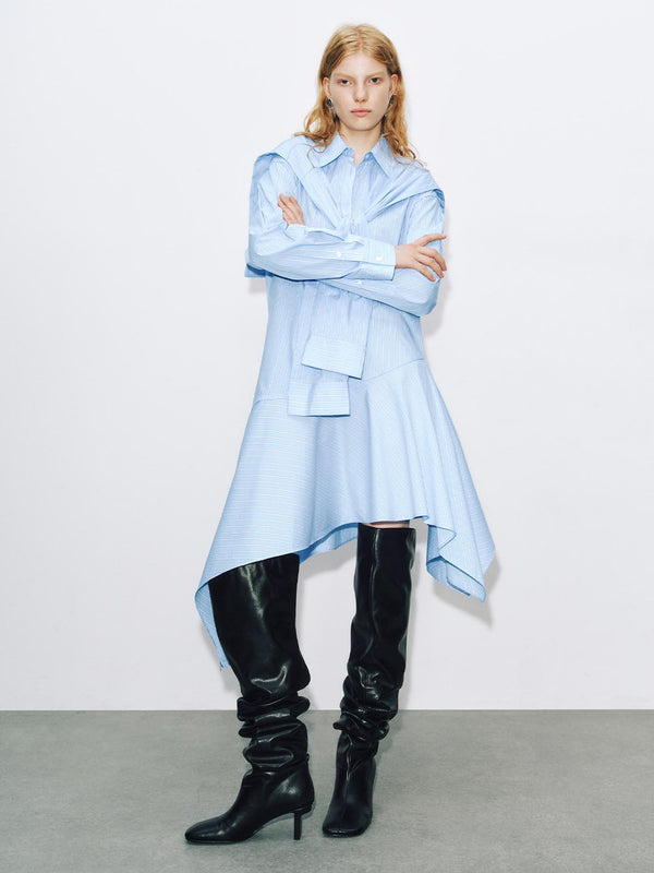 Scarf Décor Irregular Hem A-Line Maxi Dresses