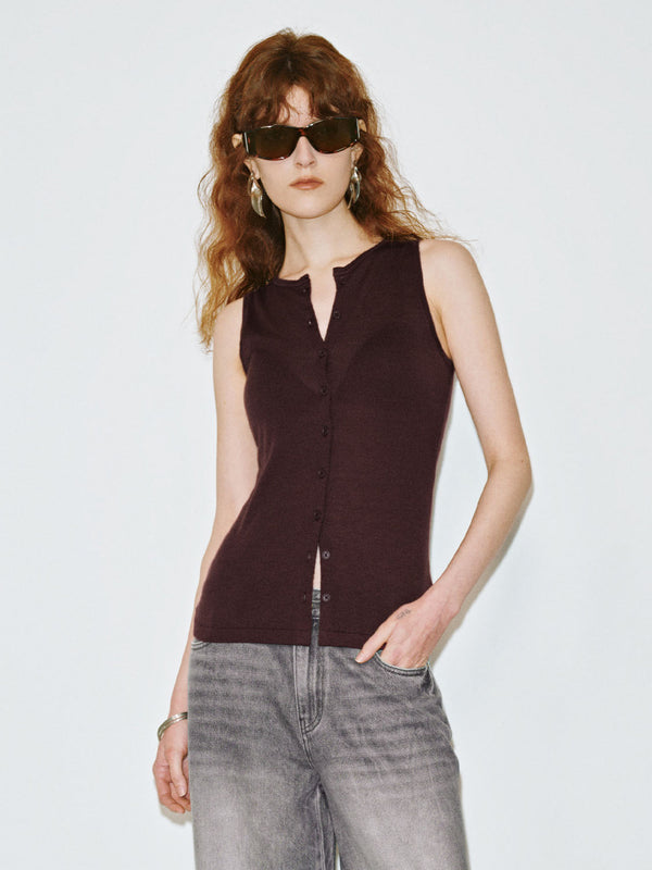 Sleeveless Knitted Cardigans