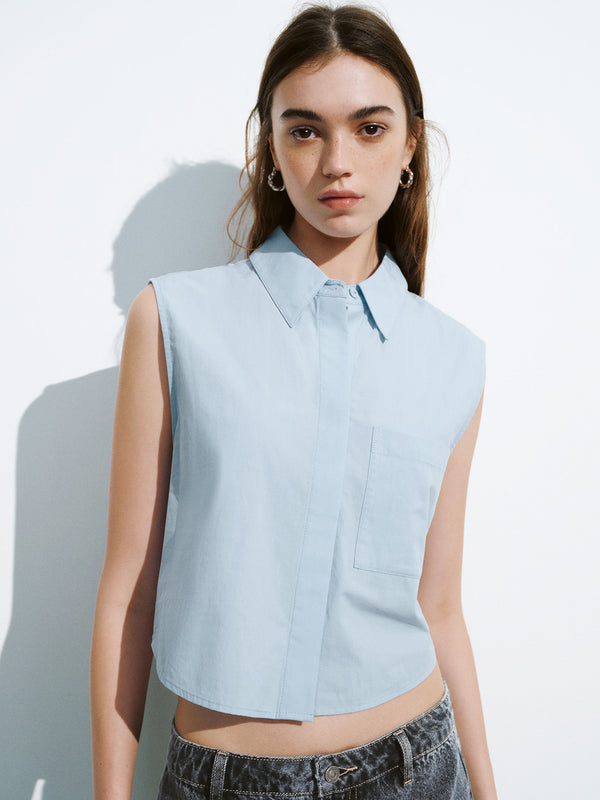 Sleeveless Straight Shirt