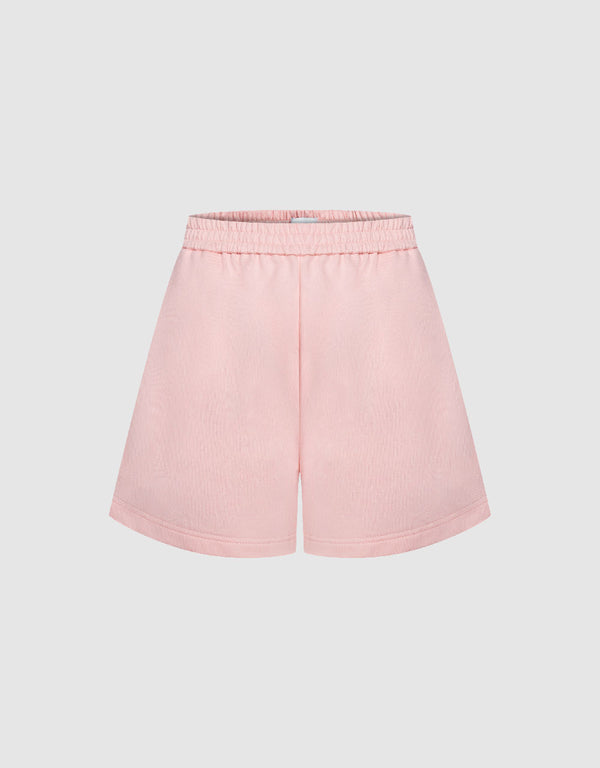 Elastic Waist Loose Knitted Shorts