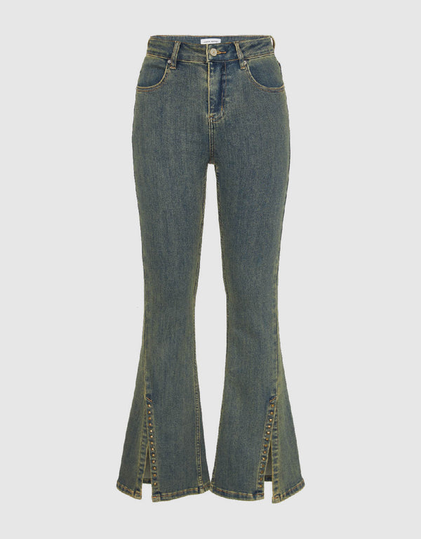 Split Hem Flare Jeans