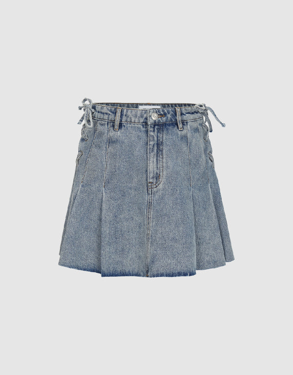 Mini A-Line Denim Skirt