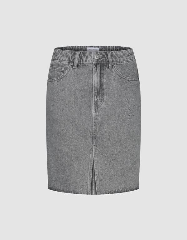Mini Straight Denim Skirt