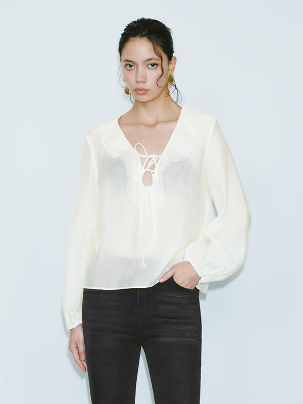 Overhead Ruffled Collar Shirt