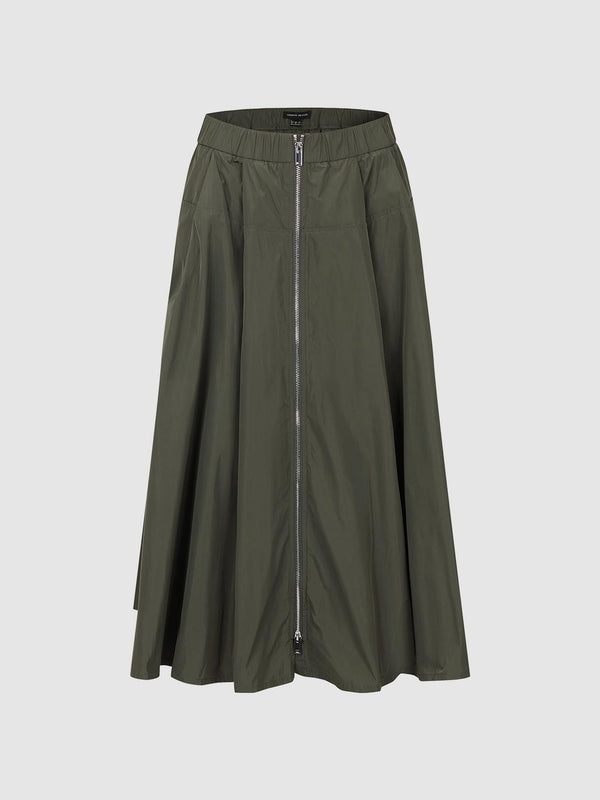 Zip Up A-Line Midi Skirts