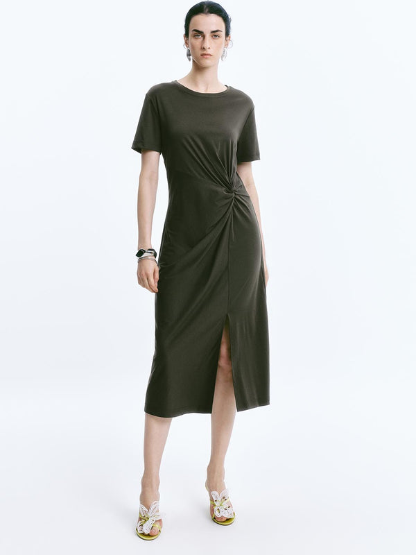 Twisted Front A-Line Dresses