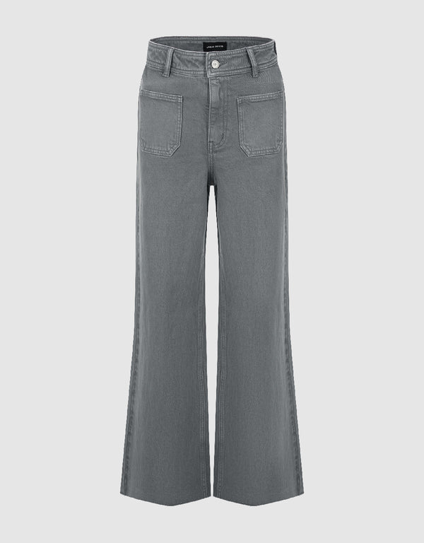 Front Pocket Wide-Leg Jeans