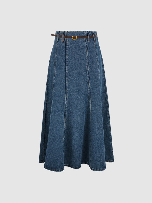 Mid-Length Denim Skirts