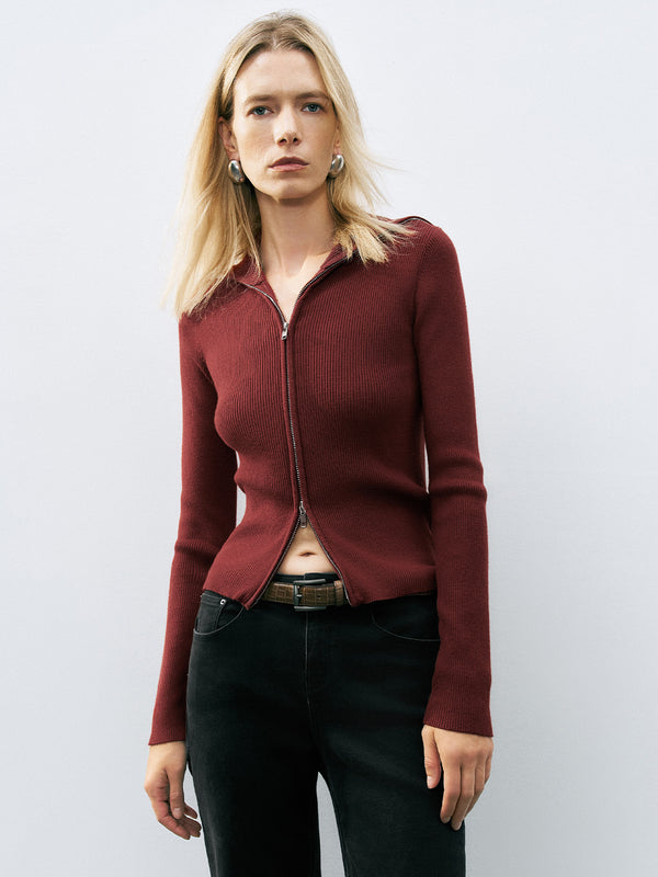 Zip Front Knitted Cardigans