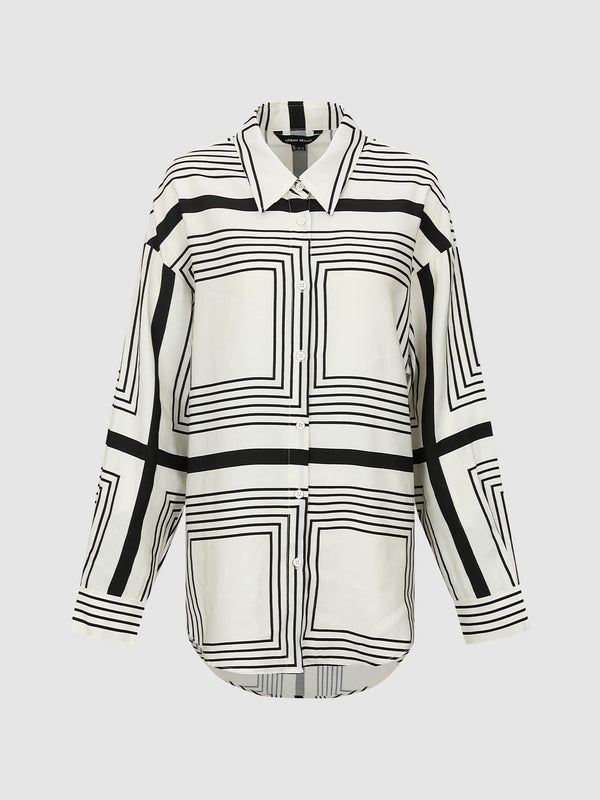 Loose Fit Geo Print Shirts