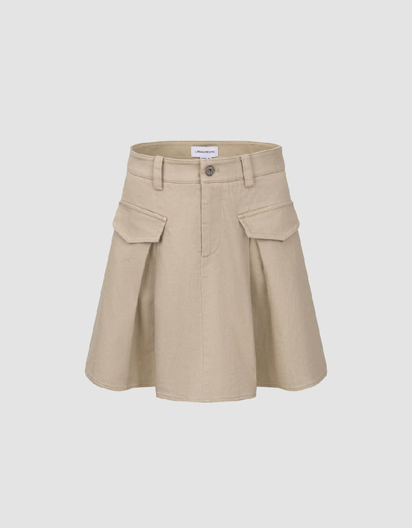 Mini A-Line Skirt With Fake Pockets