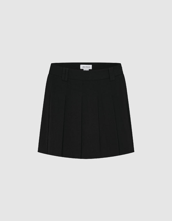 Pleated Mini A-Line Skirt