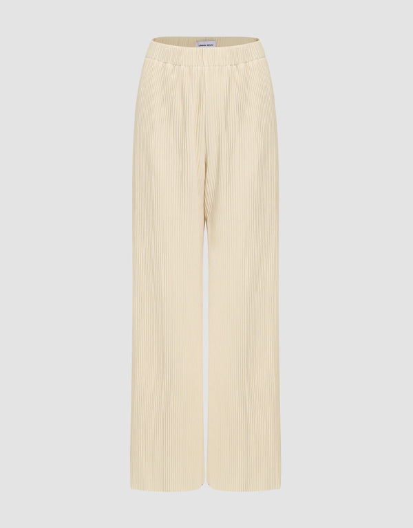 Elastic Waist Knitted Wide-Leg Pants
