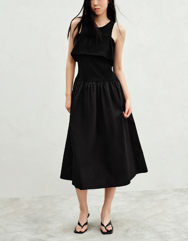 Sleeveless Crew Neck A-Line Dress