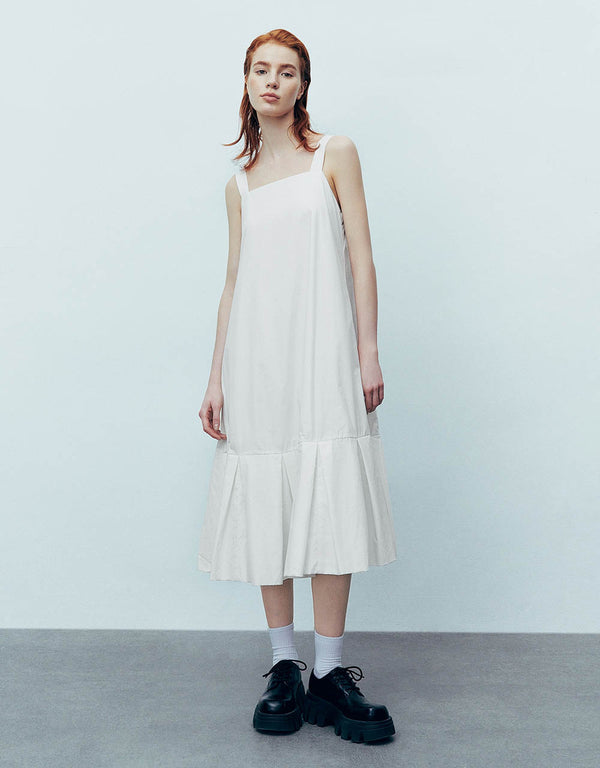 Sleeveless Square-cut Collar A-Line Dress