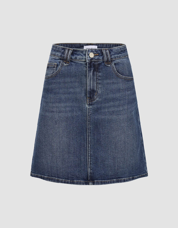 Mini A-Line Denim Skirt