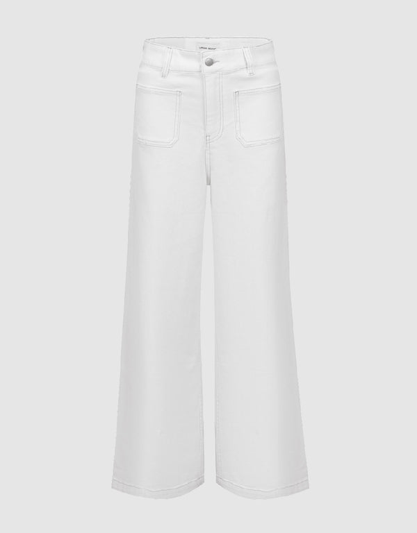 Front Pockets Wide-Leg Jeans