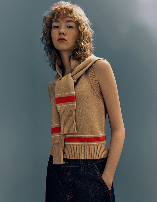 V-Neck Knitted Vest