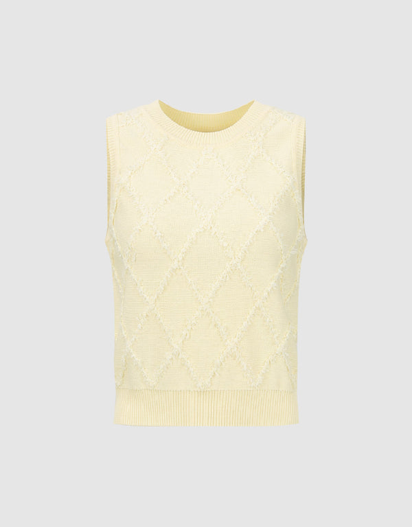 Crew Neck Knitted Tank Top