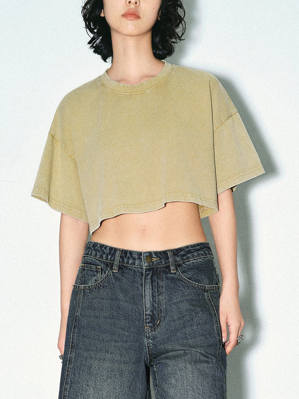 Cropped Crew Neck T-Shirts