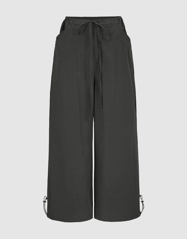 Drawstring Waist Wide-Leg Pants