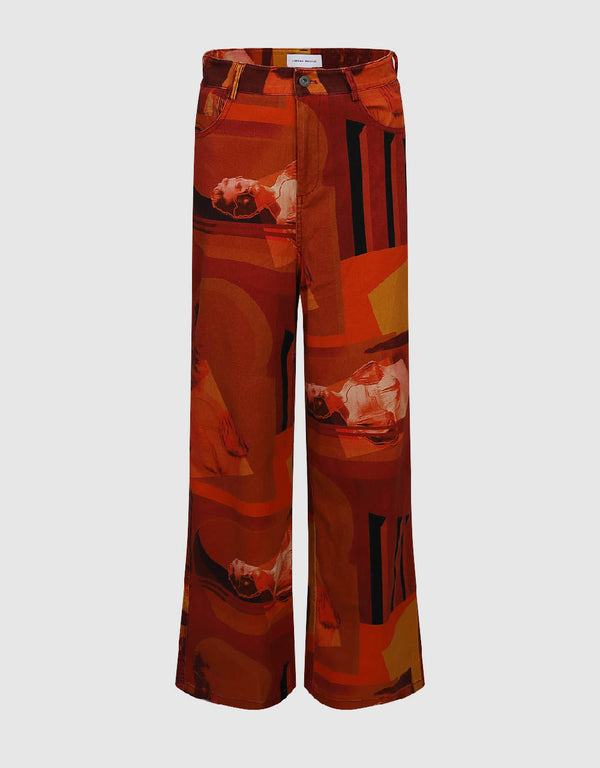 Printed Straight Pants